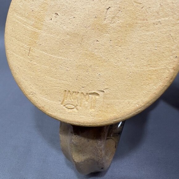 Jack Pott Stoneware Art Pottery Coffee Mug Grace Be Unto You Brown Drip Glazed - Picture 8 of 13